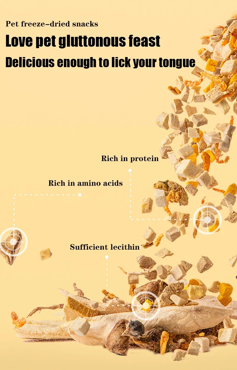 Pet freeze-dried meat snacks chicken beef duck quail chicken small breast 500g dog cat snacks