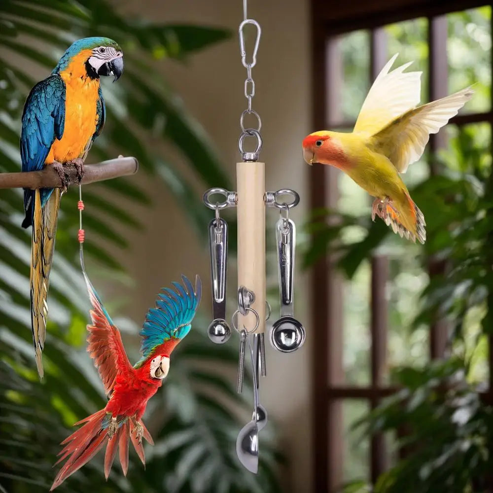 Parrot Toys Interactive Bird Cage Toy Interactive Chew Toys For African Grey Conure Caique Hangable Cockatiel Educational Puzzle