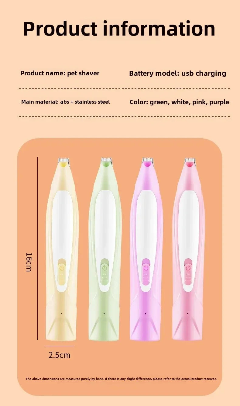 Professional Rechargeable Pet Hair Trimmer Low Noise Cat Clipper Grooming Tool for Cat/Dogs Claw Care Electric Pet Shaver Codos