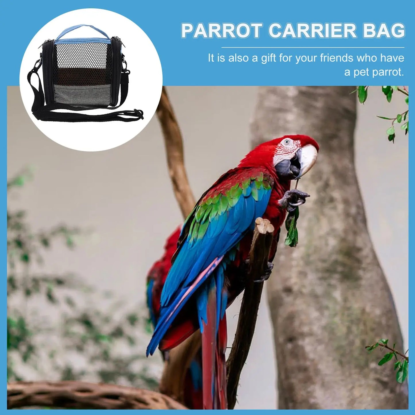 Parrot Out Bag Small Carrier Breathable Bird Travel Cage Foldable Outdoor Pet Toys Clear Backpack Portable Lightweight Dog