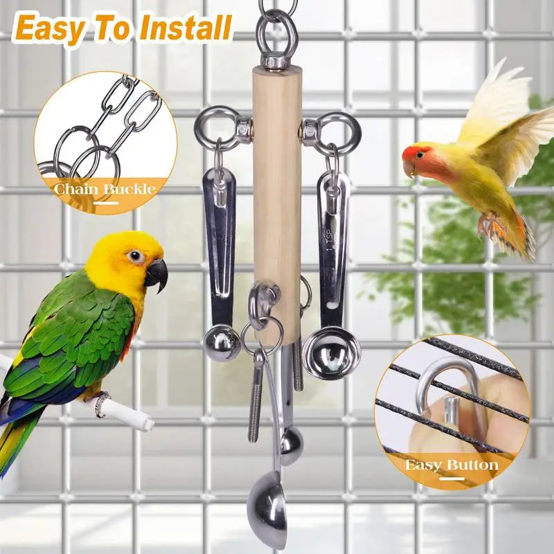 Parrot Toys Interactive Bird Cage Toy Interactive Chew Toys For African Grey Conure Caique Hangable Cockatiel Educational Puzzle