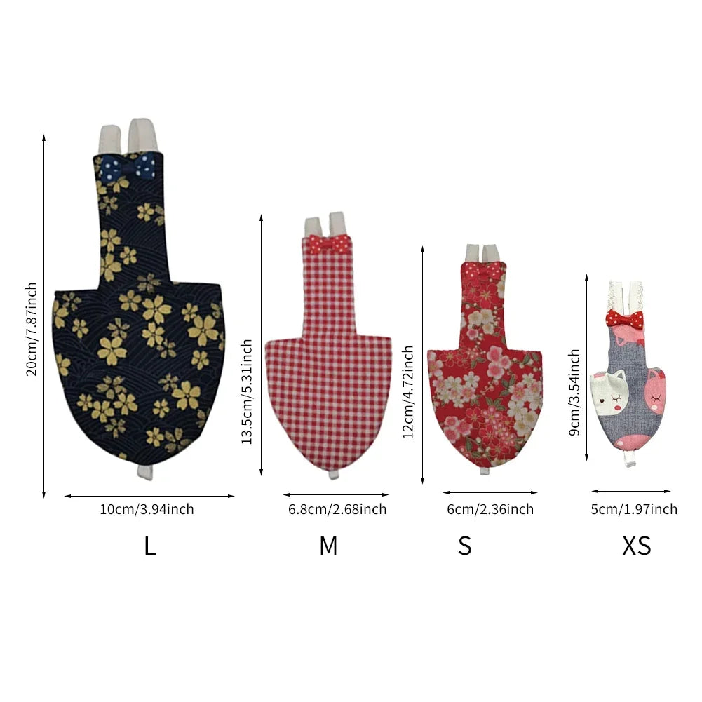 Japanese Style Sakura Birds Flight Suit with Bow Tie Parrot Diaper Flight Suit Diaper Clothes for Budgerigar Parakeet Pigeon