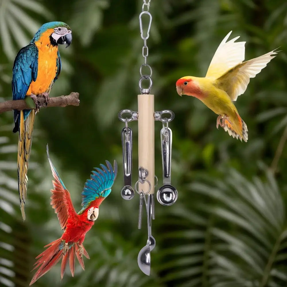 Parrot Toys Interactive Bird Cage Toy Interactive Chew Toys For African Grey Conure Caique Hangable Cockatiel Educational Puzzle