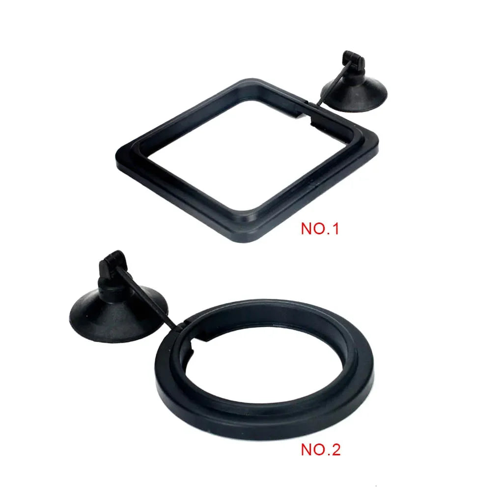 Aquarium Feeding Ring Fish Tank Station Floating Food Tray Feeder New Square Circle Fish Feeder Suction Cup Aquarium Accessories