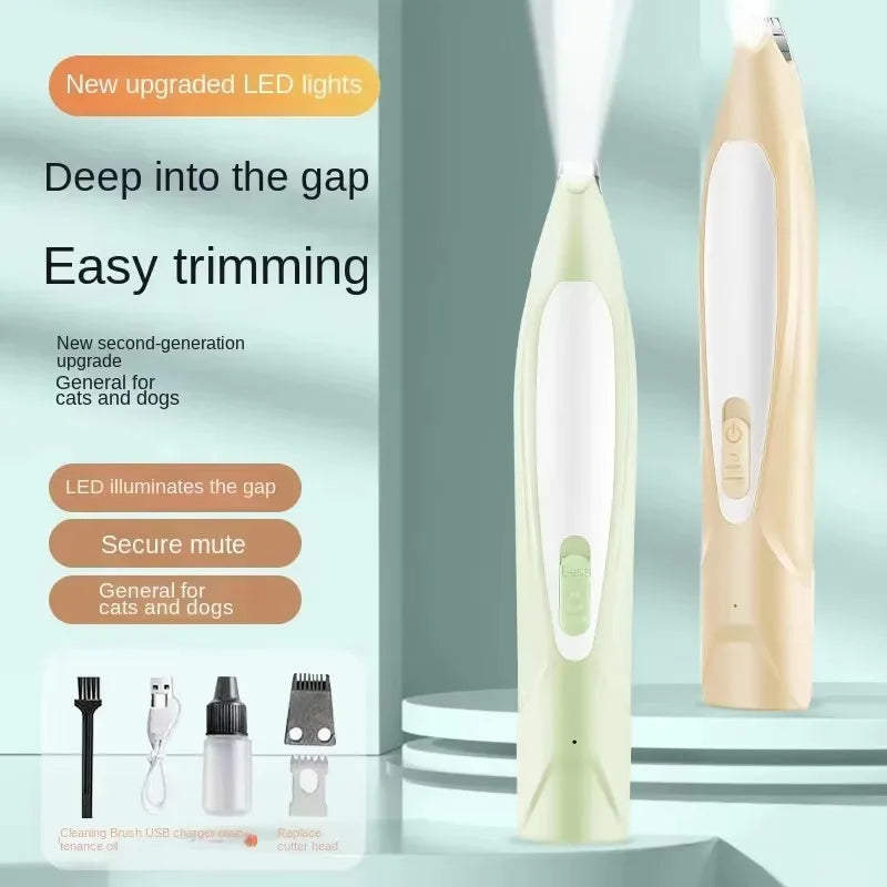 Professional Rechargeable Pet Hair Trimmer Low Noise Cat Clipper Grooming Tool for Cat/Dogs Claw Care Electric Pet Shaver Codos