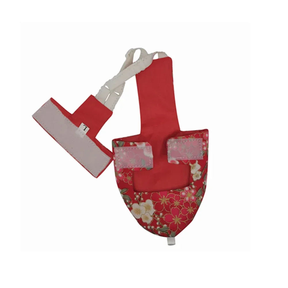 Japanese Style Sakura Birds Flight Suit with Bow Tie Parrot Diaper Flight Suit Diaper Clothes for Budgerigar Parakeet Pigeon