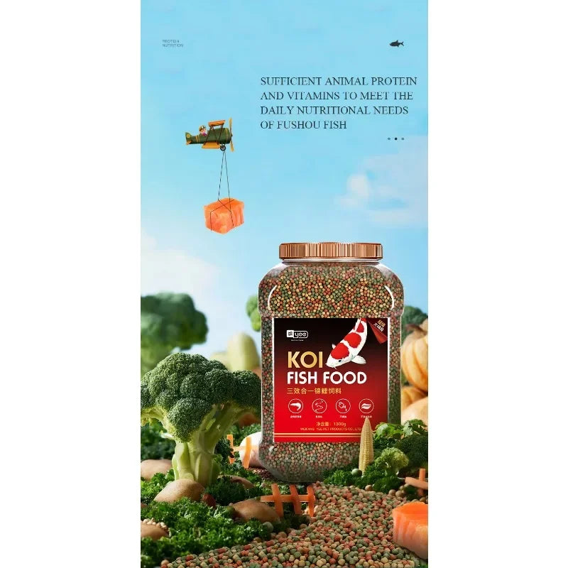 YEE Granular Mixed Koi Fish Food Gold Fish Feed Bagged Pets Supplies