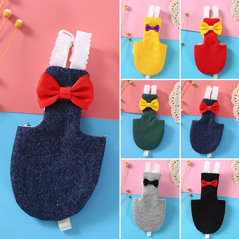 Bird Parrot Diaper with Bowtie Flight Suit Nappy Clothes Parakeet Pigeon Pet Bird Supplies