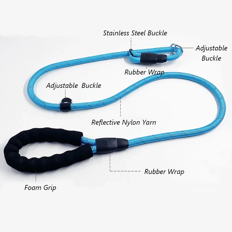 Reflective Pad Big Dog Leash for Training Walking Pet P Chain for Medium Large Dogs Malinois Collie Leashes mascotas Accessories