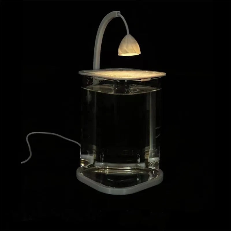 Mini Desktop Glass Aquarium Fish Tank with LED Light For Kids Betta Fish