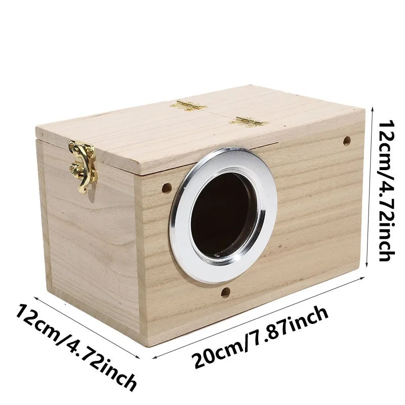 Wood Bird House Nest Birds Breeding Box Bird Parrot Breeding Decorative Cages Pet Accessories Home Balcony Decoration