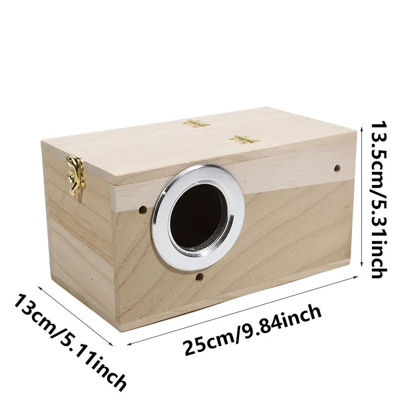 Wood Bird House Nest Birds Breeding Box Bird Parrot Breeding Decorative Cages Pet Accessories Home Balcony Decoration