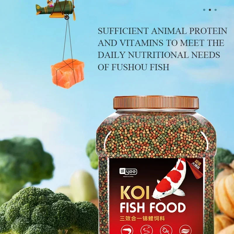 YEE Granular Mixed Koi Fish Food Gold Fish Feed Bagged Pets Supplies