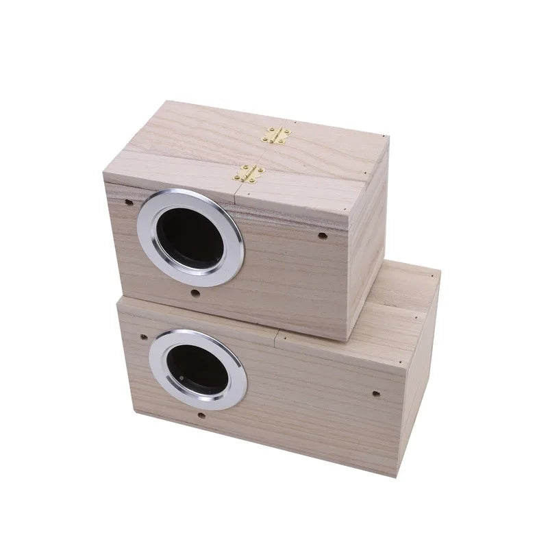 Wood Bird House Nest Birds Breeding Box Bird Parrot Breeding Decorative Cages Pet Accessories Home Balcony Decoration