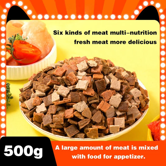 Snacks Six Kinds of Meat Nutrition Bibimbap Rewards Beef Grain Small Dog Teddy Special Pet Snacks 500g